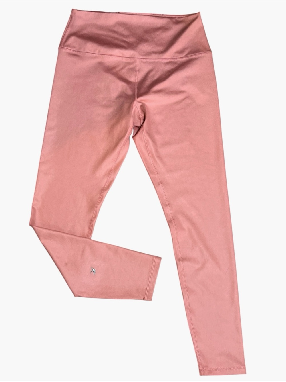 Glyder salmon pink shiny ankle length leggings size L